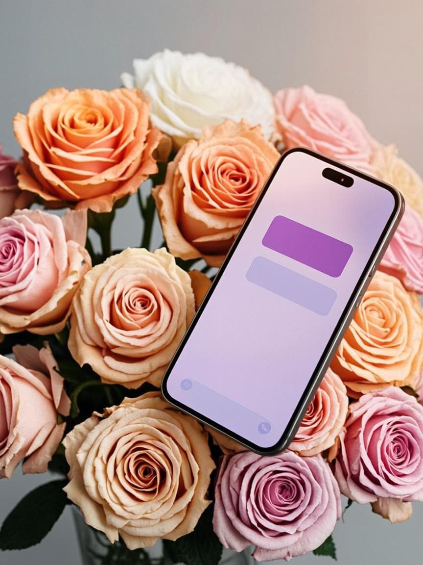 Bouquet de roses avec message vocal