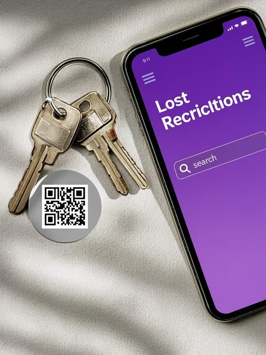 Clés avec QR code objet retrouvé